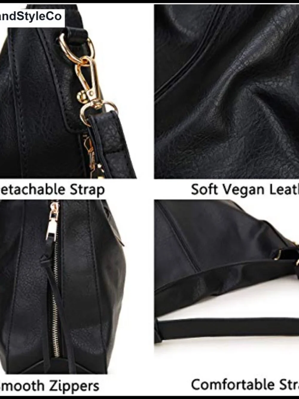 Faux Leather Hobo Shoulder Bag Fits 10.9